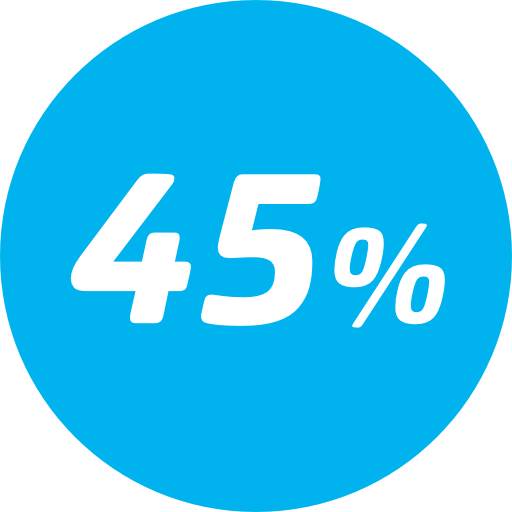 45% de réduction sur le tarif affiché - Entre le 31e et le 40e voyage