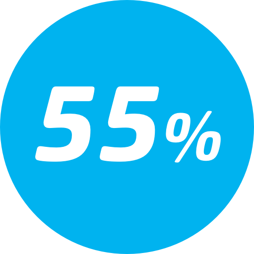 55% base-rate discount - From your 41st to 45th trip
